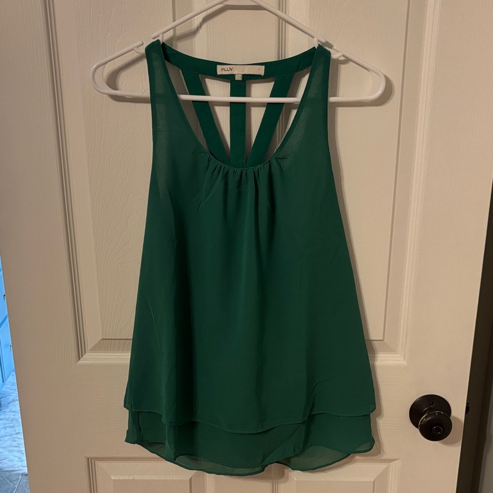 Green Sleeveless Women's Top